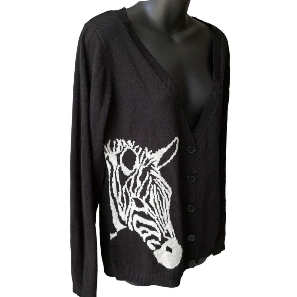 Xhilaration Black and White Zebra Cardigan